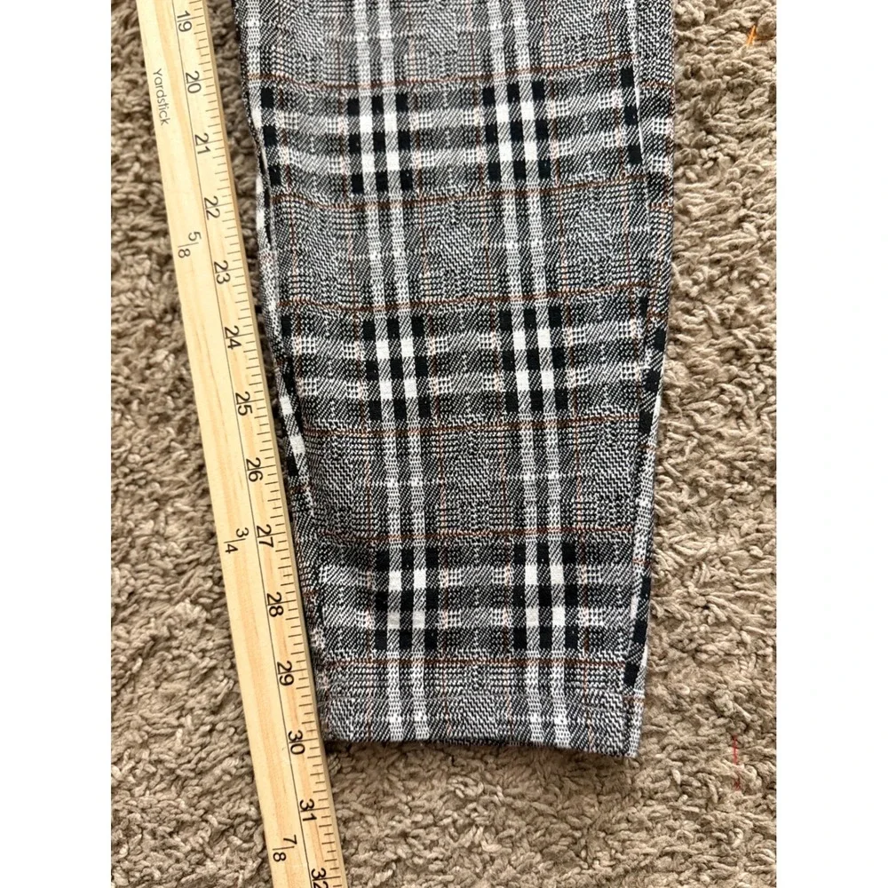 YoungLA Mens 32x30 Plaid Trousers Grey Black White Slim Fit Model 614 Dapper